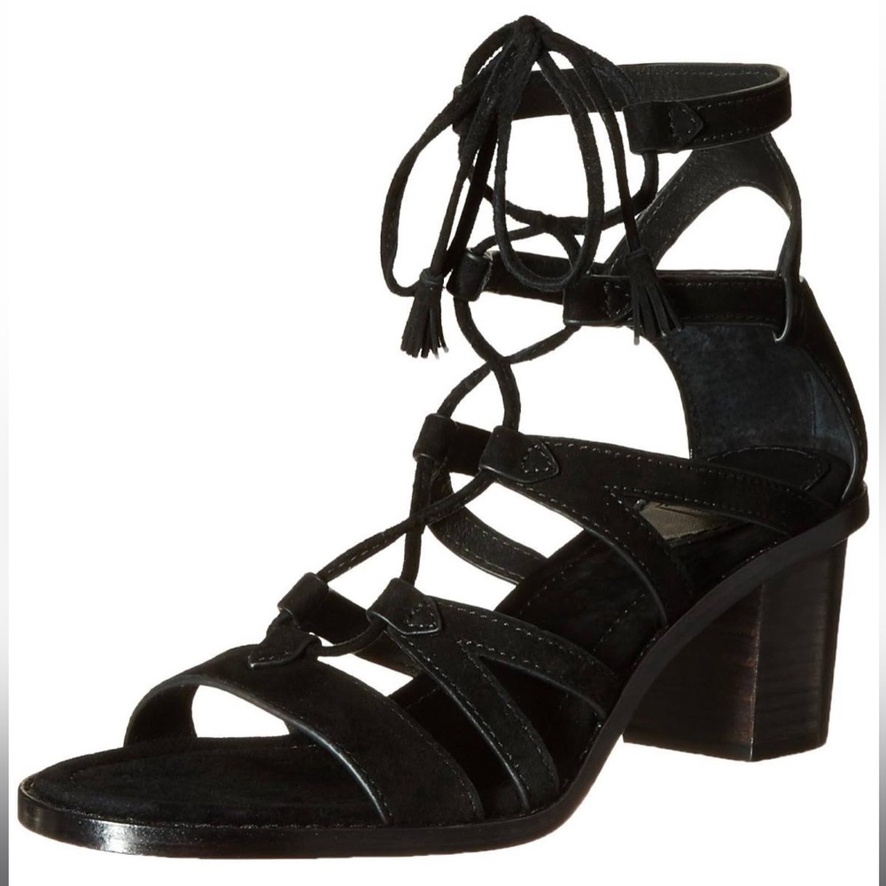 Frye Brielle Black Suede Gladiator Sandal, Gladiator Dress Suede Sandal 8